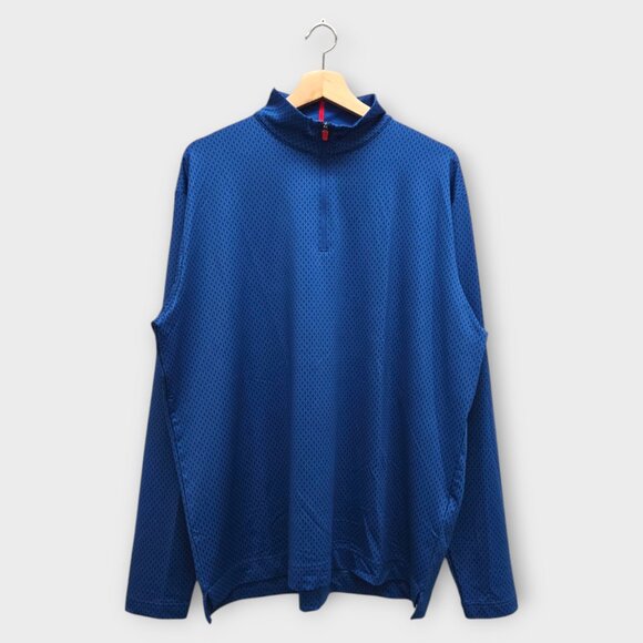 FootJoy Golf Men's Pullover Tonal Print Knit Mid-Layer (Blue) Large